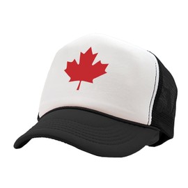 Canadian Maple Leaf - Mesh Trucker Cap Hat, Black