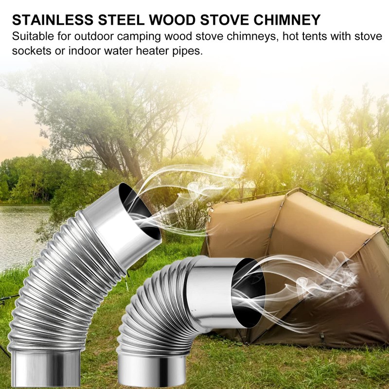 Eagles Stove Pipe Elbow, (2Pack,45 Degree) Furnace Elbow,Chimney Stainless Steel