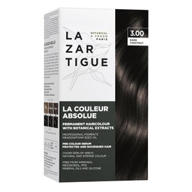 Lazartigue Permanent Haircolour 3.0 I Tinte castaño oscuro I Sin amoníaco con extractos botánicos y alta concentración de pigmentos I Para todo tipo de cabello I 150 ml