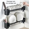 Kitchen Wall Mounted Tableware Holder Drain No Punching Drainage Flatware