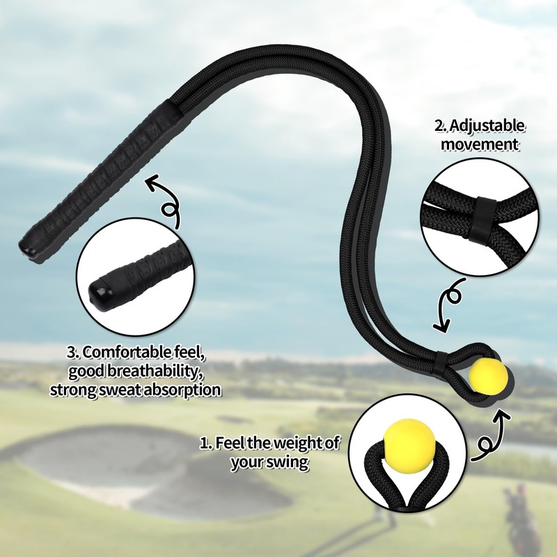 Gosknor Golf Rope Swing Trainer, Professional Portable Golf Rope Swing