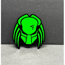UsaStandard 2x Predator Mask Alien Head Car Fender Badge Emblem Green on Black 4x4 SUV