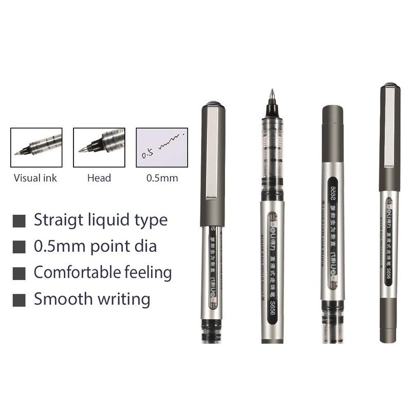 FRIUSATE 24 Pieces Rollerball Pen, 0.5mm Black Blue Gel Pens