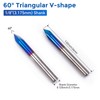 LUNYEE Triangular CNC Router Bits Set 60deg 0.1mm, 1/8" Shank