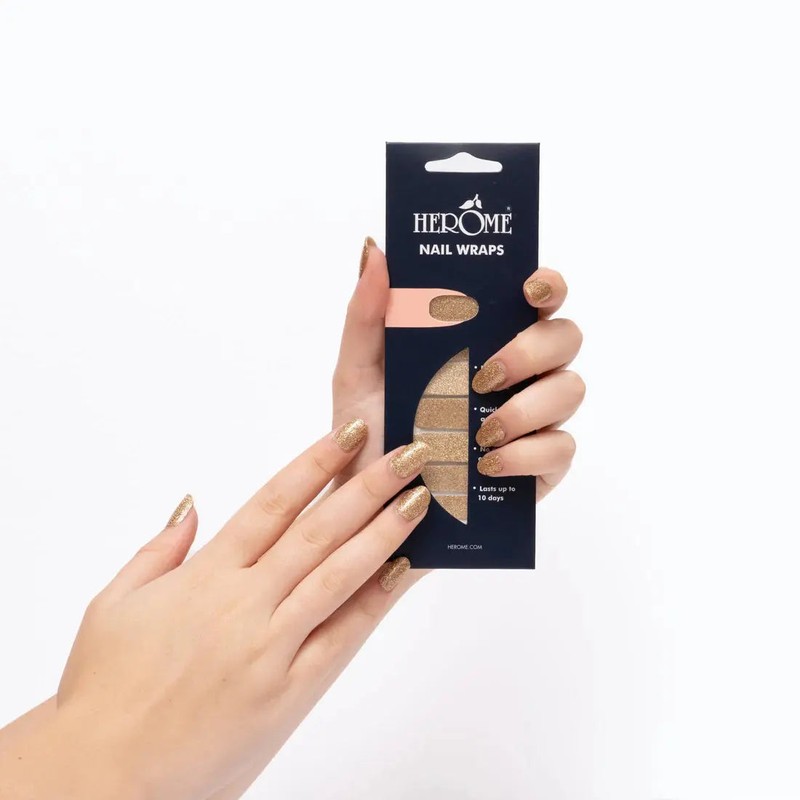 Herôme Nail Wraps Golden Glitter