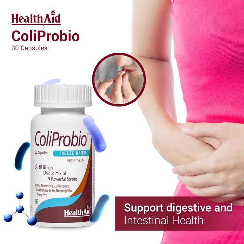 HealthAid ColiProbio 30 Billion Vegetarian Capsules, Pack of 30 Capsules