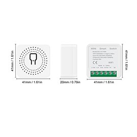 Mini Interruptor WiFi Inteligente, Módulo de Interruptor de Luz DIY, Módulo de Control de Luz de Pared para el Hogar, Control por Aplicación para Compartir en Familia, 16A