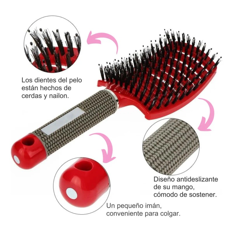 Cepillo Doble Peine Para Desenredar Cabello Masaje Capilar F