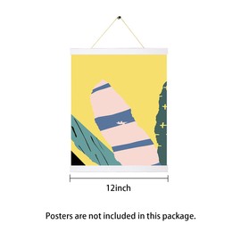 Magnetic Poster Hanger Frame White 3 pack, 12x18 12x16 12x20 Poster Frame Wooden Magnetic Hanging Kit for Walls Map 12 inch(W)x3pcs