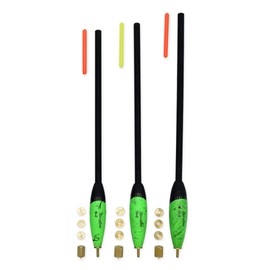 Sbirulino® Set of 3 Lux Floats with Light Holder for English Fishing (Gr. 8+2/10+2/12+2)