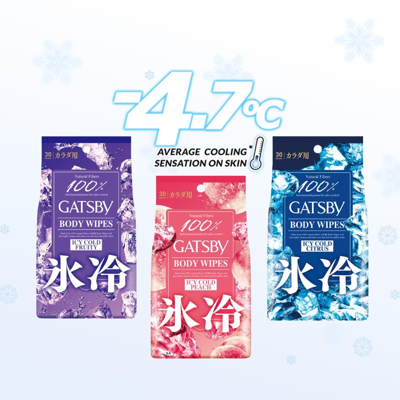 Mandom Gatsby Ice Body Paper Ice Fruity 30 Sheets