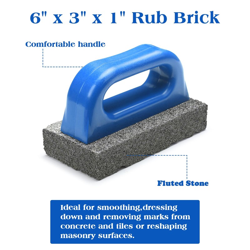 Wenqik 2 Pcs Rub Brick with Handle Concrete 20 Grit