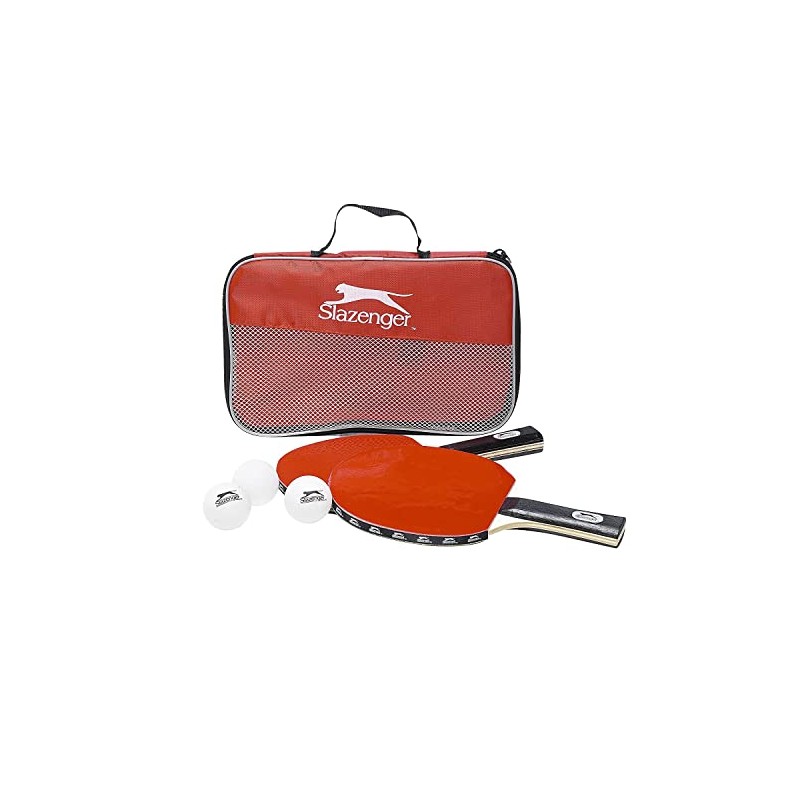 Slazenger Unisex – Erwachsene Tischtennis-Set 6tlg Tischtennisschläger 2 Schläger 225418,