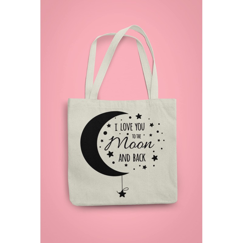 Super Lemon Love You To The Moon Reusable Jute Bag