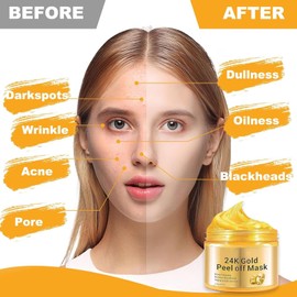 24k Gold peel off maske gesicht, Gold Peel Off Maske für Hautpflege & Schönheit, Anti-Aging Gesichtsmaske, Feuchtigkeit und Anti-Aging, Facelifting Straffende, koreanische gesichtsmaske, 120ml
