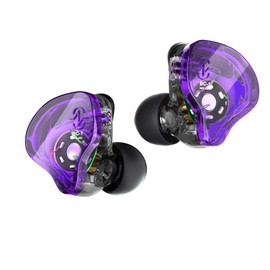 In Ear Monitor Gaming Headphones,CCZ Melody Dynamic Hybrid Dual Driver in Ear Wireds Earphones 1BA+1DD HiFi Headphones Musicians IEM Earphones Upgrade Deep Bass Suitable for Vocals (Purple, No MIC)