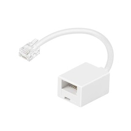 AAA PRODUCTS | RJ11 to BT Adapter Plug - Single UK Telephone Jack to RJ11 Socket with Tail Lead Converter Extender - For Landline, Phone, FAX, Modem, SKY Plusnet talk talk and more - White