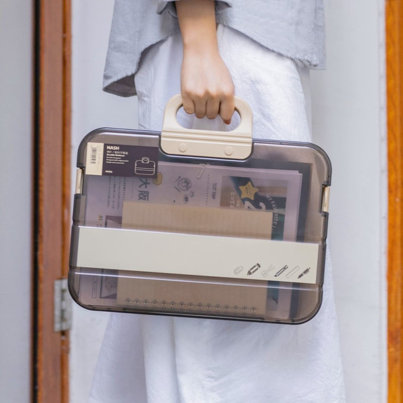 Document Box Large Capacity Portfolio Folder Transparent Visible Document Bag