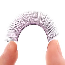 YY Eyelashes, YY Lashes, Y Eyelash Extension, Y Eyelash Extension, 2D Volume Eyelashes, YY Premade Fans Eyelash Extensions by Lunamoon (0.07D/8-15 mm/Deep Purple)