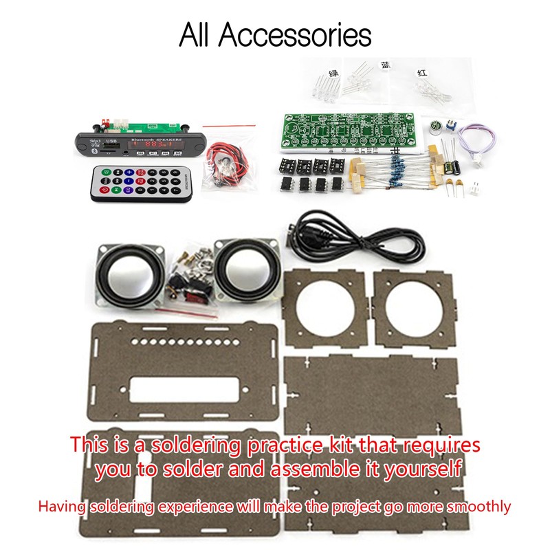 EIELE DIY Blutoth-Compatible Speaker Kit Multi-Function Soldering Practice kit Voice-Activated