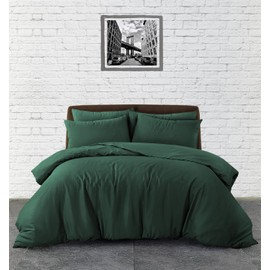 Bronwen Mathews Bottle Green Single Duvet Set - Soft Microfibre Single Quilt Cover with 1 Pillowcase, Easy Care Wrinkle Free Bedding Set of 2 Pcs