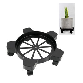 KOBSAINF 5 Gallon Heavy Duty Drum Dolly with 5 Swivel Wheel Casters 77 Pound Capacity Drum CartAnti-Tipping for Flower Pots and Buckets Use 11" Diameter（Black）