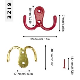 FINELYCR Pack of 7 Colourful Coat Hooks, Coat Hooks, Wall, Double Hooks with 14 Screws, Colourful Coat Hooks for Bathroom, Kitchen, Bedroom