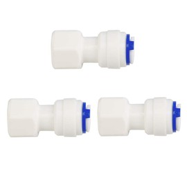 sourcing map 3pcs 3/8 Inch BSP Female to 3/8 Inch OD Straight Quick Connect Water Purifiers Tube Fittings Push Connector Water Hose for RO Reverse Osmosis System