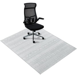 Office Chair Mat,48"x60" Large Chair Mats, Non-Slip Desk Chair Mat, Geometric Pattern Chair Mats for Hardwood Floor, Modern Low-Pile Office Rug, Flexible Floor Mat for Offices Chair Home Easy to Clean