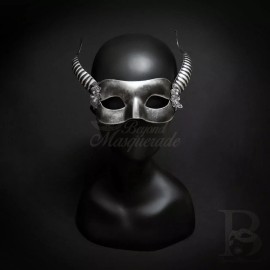 Horn Fairy Masquerade Mask Silver M4774