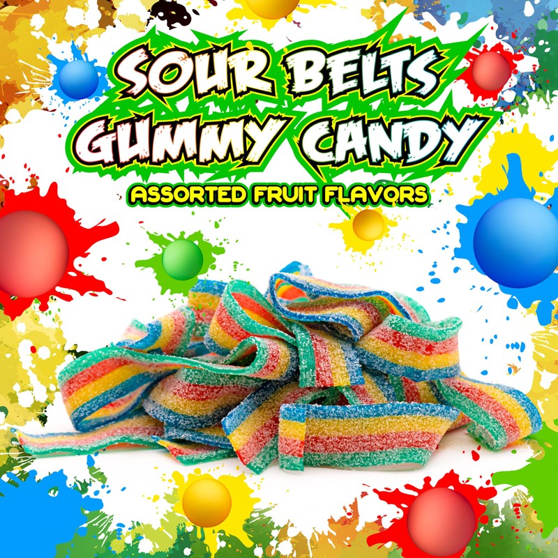 SourZap Sour Belts | 8-Ounce Pack | Gummy Candy |