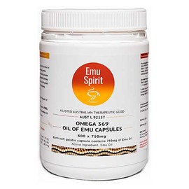 Emu Spirit Omega 369 750mg Oil of Emu 500 Capsules