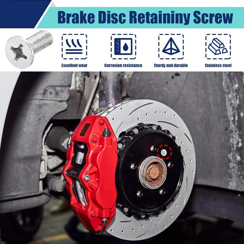 Lyxheth 8PCS Stainless Steel Brake Disc Rotor Screws, Brake Disc