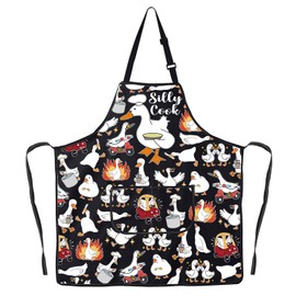 JNIAP Goose Kitchen Apron Goose And Duck Gifts Goose Lover Gifts Duck Gifts Silly Cook Apron Goose Cooking Gift, Silly Cook Ap, Large