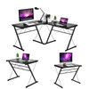Black L-Shaped Design Corner Desk Home Office Computer Desk Laptop