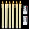 Homemory 6 PCS Real Wax Flameless Taper Candles with Remote,