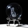 ZEERSHEE 3D Glass Laser Etched Cat Ball with Stand and