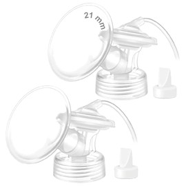 Maymom Pump Parts Compatible with Lansinoh Breastpump,Flange, Wide-Mouth Connector,Valve, Tubing and Backflow Protector, Not Original Lansinoh Accessories. (Flange 21mm)