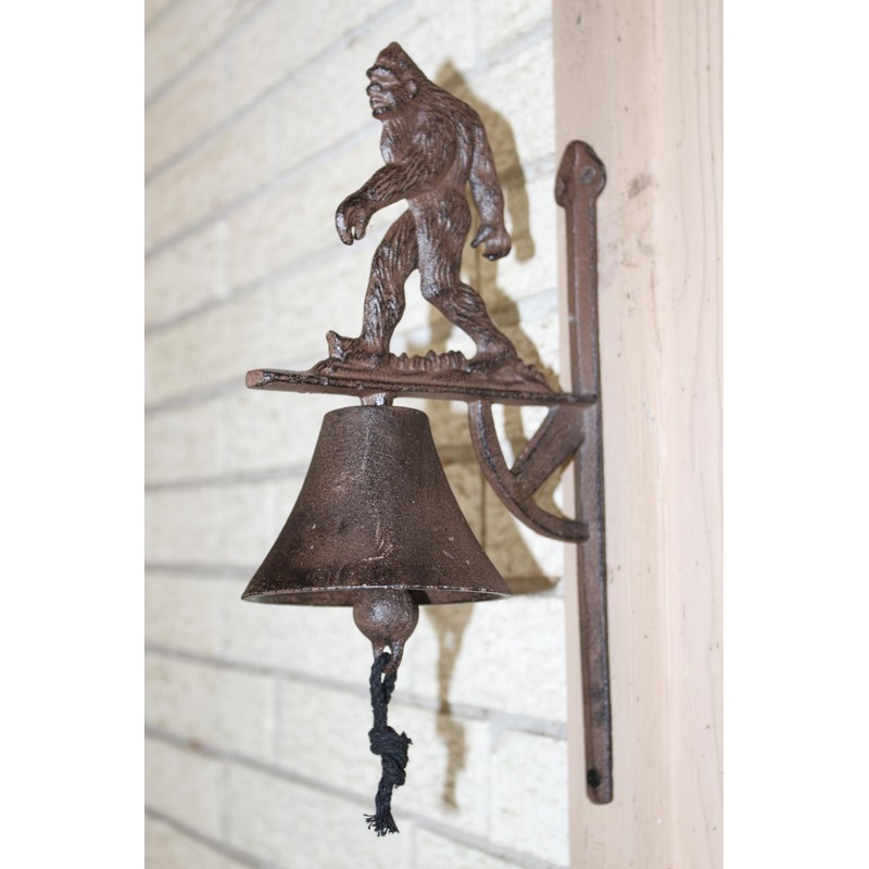 Cast Iron Big Foot Outdoor Entryway Bell, Legendary Mythical Creature