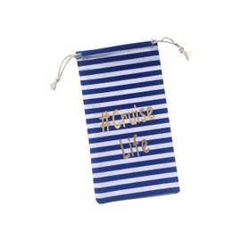 Nautical Gift Favor Bag, Fish Extender Pouch, Cruise Essential Cotton Drawstring 4x6 Set of 6