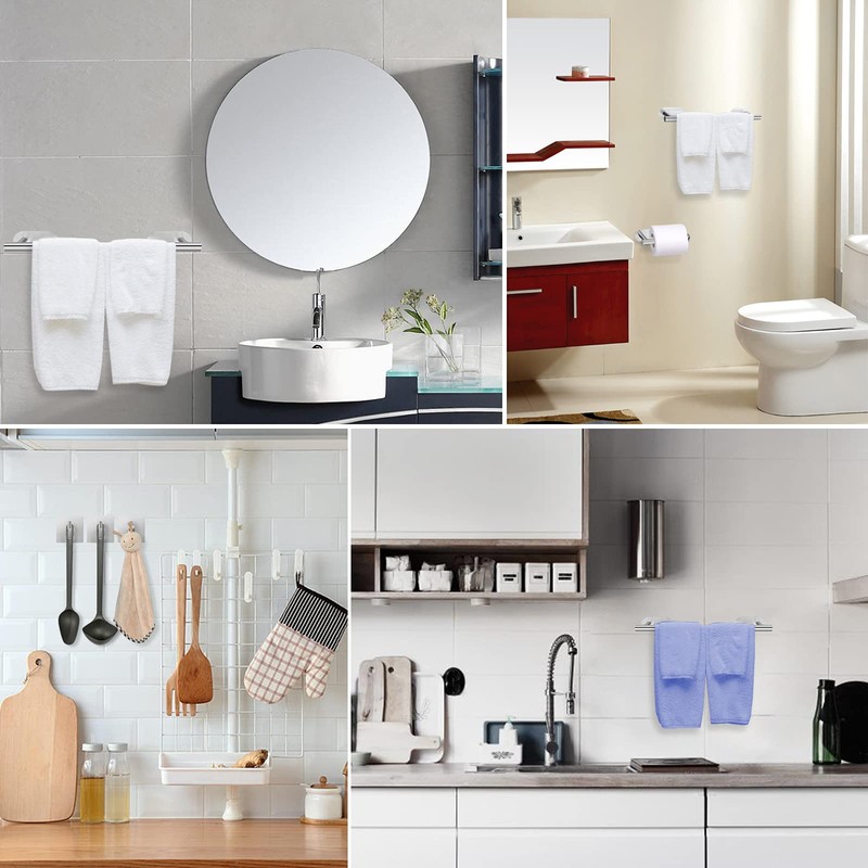 Self Adhesive Towel Bar, JiGiU Bathroom Hardware Set Include 16-Inch