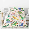 Kids Christmas Cute Dinosaur Print Blanket Throw 60"x50", Cozy Lightweight