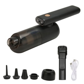 Compressed Air Duster 100000RPM 180 Degree Rotatable 2 In 1 5 Different Nozzles Black Cordless Electric Air Duster for Home