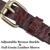 EURYNOME Leather Suspenders for Men Crocodile Pattern Genuine Leather Y