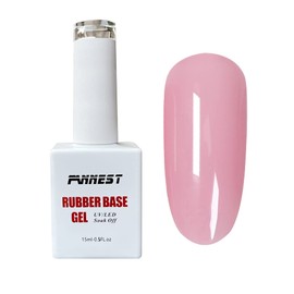 FANNEST Rubber Base Gel Nail Polish,Nude Pink Gel Polish Brush on Builder Gel for Nails Extension,Elastic Rubber Base Coat,LED/UV Soak Off Sheer, Natural Gel Polish.