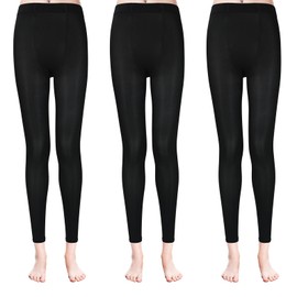 KOOOGEAR 3 Paar Ohne Fuß Schwarz Ballett Strumpfhose für Damen 80 Denier Weiche Opaque Legging Tanzstrumpfhosen ﻿