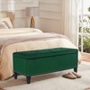 Adeco Rectangular Storage Ottoman, Velvet Tufted End of Bed Bench