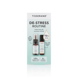 Tisserand - De-Stress Routine Duo - Blend of Nutmeg, Orange and Geranium Essential Oil - Natural Pure Essential Oils - for Busy and Anxious Minds - 1 x 10ml Roller Ball and 1 x 9ml Mini Mist