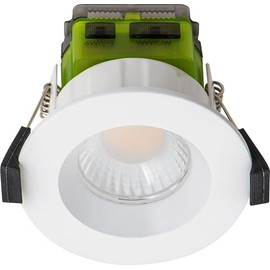 Luceco Flat Light Mk2 Power Change and Colour Change Temperature Downlight, 4W/6W, 3000K Dim2Warm, IP65 Rated, White, 32