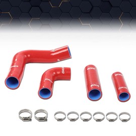 PIT66 Radiator Hose Kit Compatible with Massey Ferguson Mf203,205 235 Diesel,Mf35,135 Diesel & Gas Red